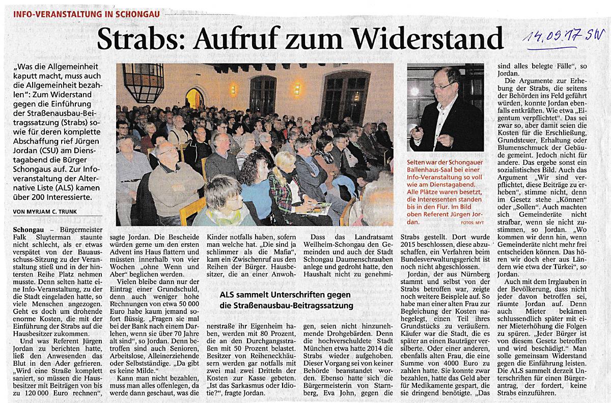 Info-Veranstaltung in Schongau im Ballenhaus (Quell: Schongauer Nachrichten)